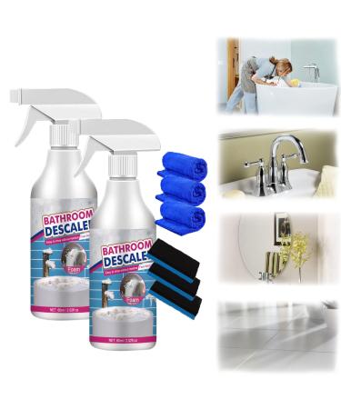 60ml Bathroom Descaler Spray Stubborn Stains Cleaner Bathroom Descaler Spray Bathroom Descaler Cleaner All Purpose Bubble Cleaner Foam Spray (2PC)
