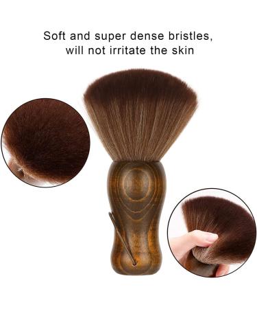 Neck Duster and Black Plastic Brush Fast Cleaning Neck Dust Brush with Nylon Bristles and Wooden Handle Neck Hair Cleaning Brush with Stand Up Base Practical Barber Accessories for Hair Cutting - Buy Online on SooperMarket.com