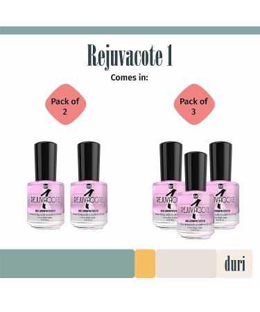 Duri Rejuvacote 1 Nail Growth System - Original Maximum Strength Formula - Pack of 3-0.45 fl. oz - Nail Strengthener and Growth - Base & Top Coat - Buy Online on SooperMarket.com