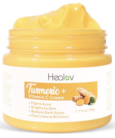 Turmeric Face Cream for Face & Body - All Natural Turmeric Skin Brightening Lotion - Turmeric Cleanses Skin  Fights Acne  Evens Tone  Fades Scars  Sun Damage  & Age Spots - Pure Turmeric Cream Healing Skincare with Vitam...