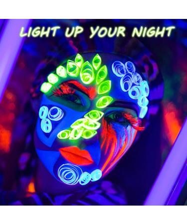 CCbeauty UV Glow Face Body Paint Palette | 8 Neon Colors | Water Activated | Safe & Washable | Halloween Makeup Kit + 10 Brushes - Buy Online on SooperMarket.com