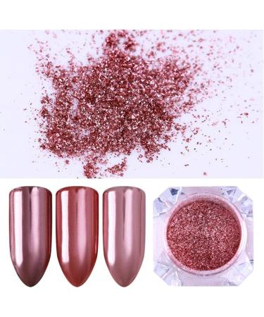 Rose Gold Nail Art Mirror Effect Powder Glitter Manicure Pigment Dust Decoration DIY Manicure 1g/Bottle - Buy Online on SooperMarket.com