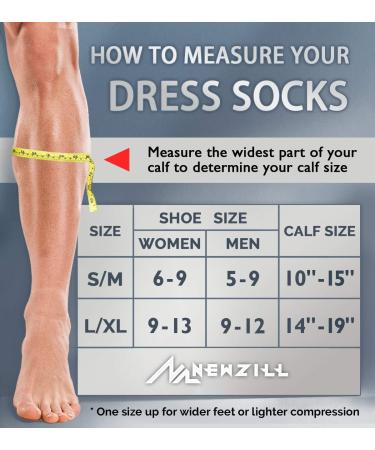 NEWZILL Compression Dress Socks 15-20mmHg for Men & Women - Cotton Rich, Comfortable Stockings for Running - Large-X-Large Black - Buy Online on SooperMarket.com