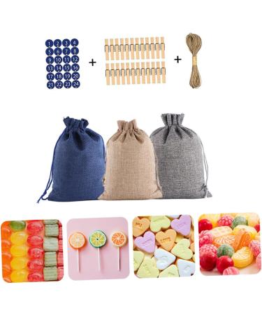OATIPHO Santa Bags 1 Set Christmas Bag Candy Favor Bags Chrismas Bags Cotton and Linen Bag Christmas Tree 14X10X1cm Assorted Color 01 - Buy Online on SooperMarket.com