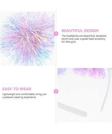 minkissy Foil Strips Pom Pom Headband Tinsel Pompom Ball Head Bopper Fluffy Ball Hair Loop Cosplay Hair Accessories for Christmass New Year Birthday Party Favors Purple - Buy Online on SooperMarket.com