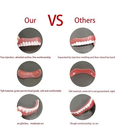 Fake Teeth Upper and Lower Veneer Dentures (2PCS) for Men and Women - Buy Online on SooperMarket.com