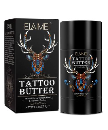 Tattoo Balm 2.6 oz  Tattoo Aftercare Cream  Tattoo Butter Stick for Color Enhancement  Heals + Protects New Tattoos and Rejuvenates Older Tattoos  Daily Tattoo Care Lotion Moisturizer 2.6 Ounce