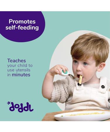 Doddl Toddler Cutlery Set - Self Feeding Spoon and Fork (Magenta) | 12months - Buy Online on SooperMarket.com