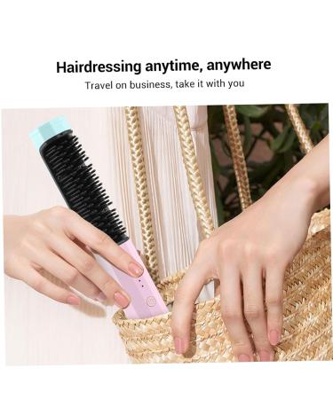 Portable Cordless Hair Straightener Brush - 3 Temp Settings 40 Min Battery Auto-Off & Anti-Scald for Women - Buy Online on SooperMarket.com