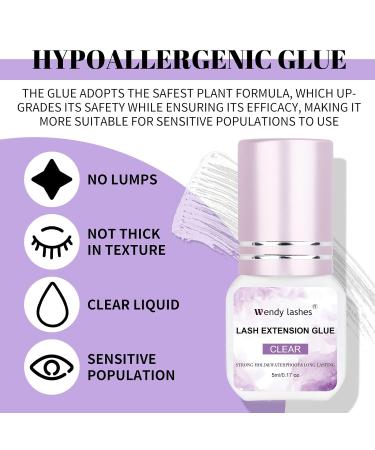 High-Quality Lash Extension Glue - Fast Drying Strong Hold Waterproof Low Irritation - 5ml Clear for Professionals - Buy Online on SooperMarket.com