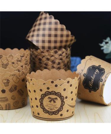 50Pcs Muffin Cup No Odor Food Grade Pulp High Temperature Resistance Cake Kitchen Supplies Cake Liner - Buy Online on SooperMarket.com