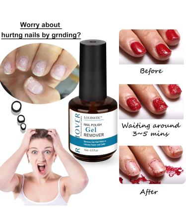 LOUINSTIC Gel Polish Remover (2 Pack) - Fast & Easy Nail Gel Remover - 0.5 oz - 2 PCS - Buy Online on SooperMarket.com