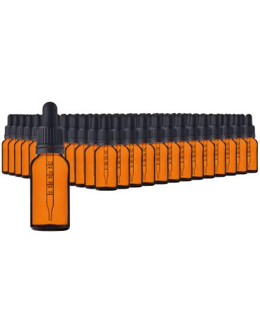 HandsUnity 20ml-156pcs pipette bottle small glass bottle - apothecary glass set made of amber glass with black pipette cap Including 5 pcs auxiliary accessories Brown glass bottles 20ml-156pcs Black cap