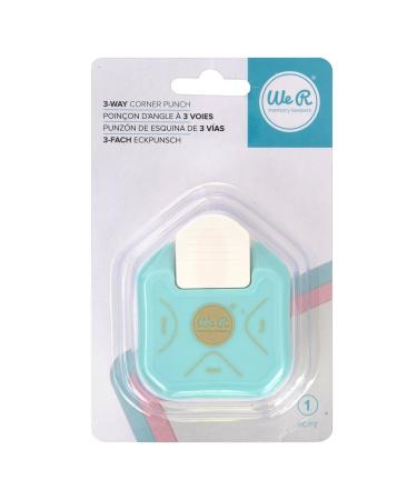 We R Memory Keepers 0633356602583 Punch Board & Punch-3 Way Corner Rounder  Blue White