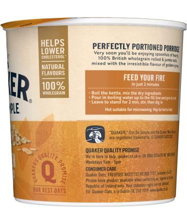 Quaker Oat So Simple Golden Syrup Porridge Pots 57 g (Pack of 24) - Buy Online on SooperMarket.com