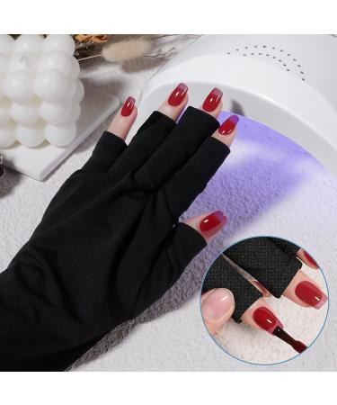 OYANIMO 2 Pairs UV Gloves for Gel Nail Lamp - Professional UPF50+ Protection Gloves for Manicures - Fingerless Anti UV Gloves for Nail Art & Skin Care - Buy Online on SooperMarket.com