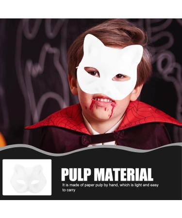 AOKWAWALIY 5pcs White Cat Masks | Blank DIY Halloween & Cosplay Half Face Masks | Perfect Masquerade Party Supplies - Buy Online on SooperMarket.com
