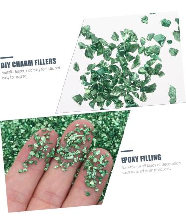 FRCOLOR 1 Glass Chip Manicure Fillers Nail Rhinestones Nail Art Gems Metallic Chips for Nail Arts Bulk Bud Vases Glitter for Resin Irregular Glass Epoxy Fillers Diy Accessories Filling 0.5X0.3cm Green - Buy Online on SooperMarket.com