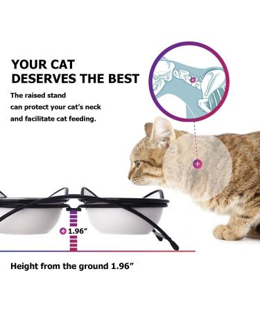 Y YHY Raised Ceramic Cat Food Bowls Set - 12 oz Elevated Pet Dishes with Stand for Cats and Small Dogs - Dishwasher Safe - Buy Online on SooperMarket.com