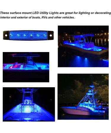 10Pcs Blue LED Boat Interior Lights | Marine Courtesy Lighting for Fishing Pontoon Kayak Yacht Sailboat | Waterproof Deck Transom Cockpit Navigation Strip - Buy Online on SooperMarket.com
