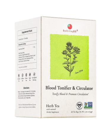 Health King Blood Tonifier & Circulator Herb Tea, Teabags, 20 Count Box