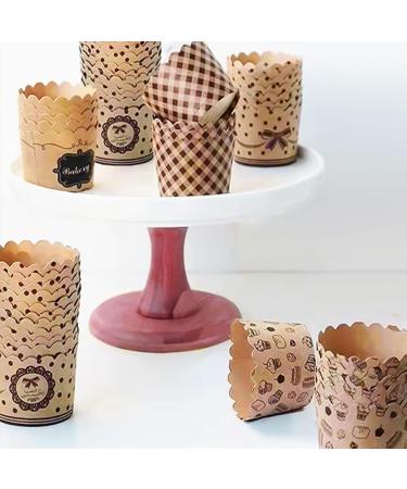 50Pcs Muffin Cup No Odor Food Grade Pulp High Temperature Resistance Cake Kitchen Supplies Cake Liner - Buy Online on SooperMarket.com