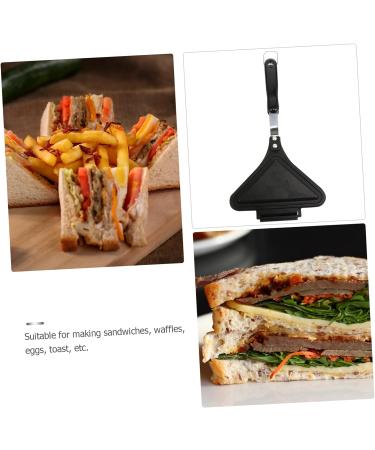 HOMSFOU 2 Pcs Sandwich Pan Sandwich Toaster Press Pan Sandwich Press Pan Sandwich Maker Pan Sandwich Grill Pan Sandwich Mould Frying Pan Egg Plate Aluminum Alloy Clamshell Waffles 35X18X4CMx2pcs Blackx2pcs - Buy Online on SooperMarket.com