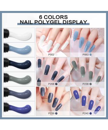 Morovan Poly Gel Extension Nail Kit - 6 Color Poly Nails Builder Gel Set for DIY Salon at Home - Buy Online on SooperMarket.com