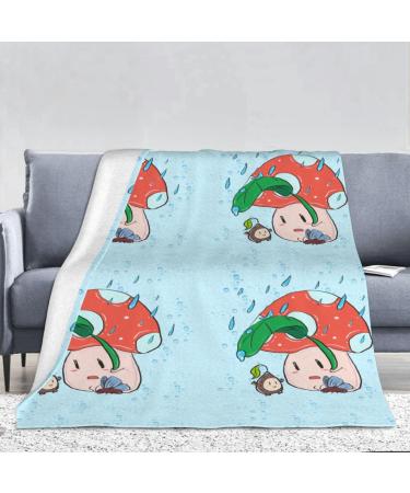 YYHHAOFA Sunflower Seeds and Mushroom Prints Flannel Blanket 66x90 in Normal : Skin-Friendly Warm and Comfortable Easy Care and Durable Black normal
