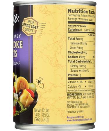 Reese Delicate Baby Artichoke Hearts - 14 oz (Pack of 12) - Gourmet Canned Vegetables - Buy Online on SooperMarket.com