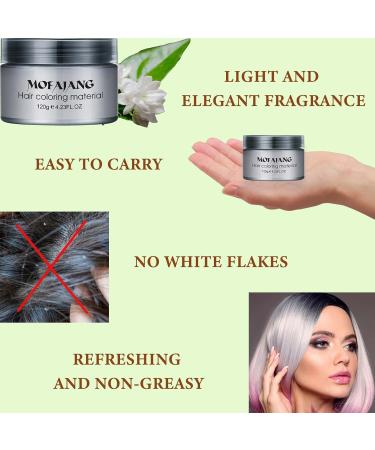 Silver Gray Hair Wax Pomade - Long Lasting Washable Temporary Color for Party Cosplay & Date | Non-Greasy Matte Styling Wax - Buy Online on SooperMarket.com