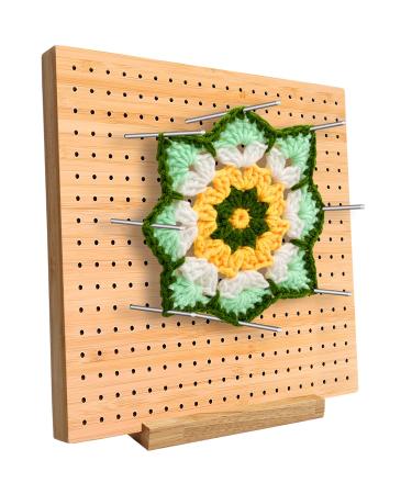 11.8 Inches Bamboo Wooden Board for Knitting Crochet and Granny Squares Blocking Board for Knitting and Crochet Projects Handcrafted Knitting Stainless Steel Pins 11.8