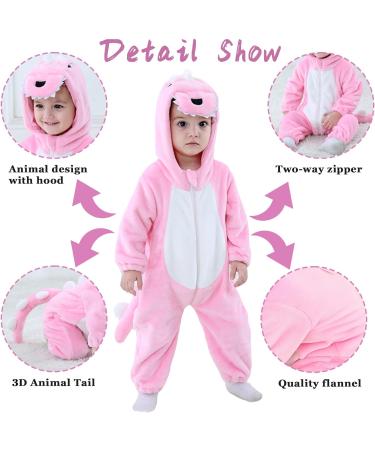 Doladola Unisex Baby Toddler Romper Hooded Sleepsuit | Pink Dinosaur | 3.5-4.5 Years - Buy Online on SooperMarket.com