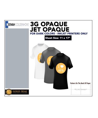 Iron ON Heat Transfer Paper 3G Jet Opaque 11 x 17 Custom Pack 10 Sheets