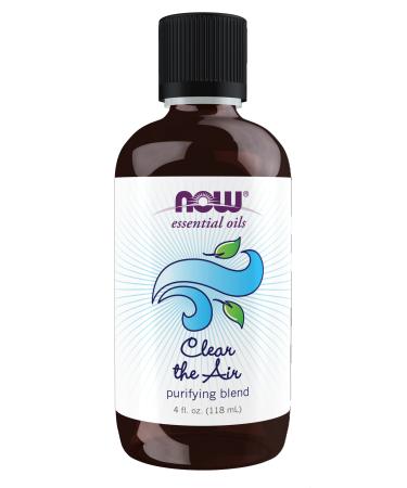 NOW Essential Oils, Clear the Air Oil Blend, Purifying Aromatherapy Scent, Blend of Pure Essential Oils, Steam Distilled, Vegan, Child Resistant Cap, 4-Ounce 4 Fl Oz (Pack of 1)