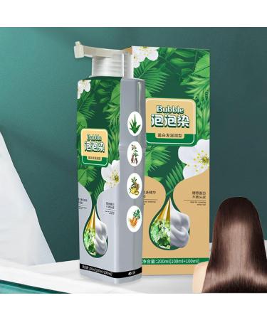 1PC Natural Plant Hair Dye Bubble Plant Hair Dye Plant Based Hair Dye for Gray Hair Coverage Hair Color for Men Women Hair Dyeing Cream Gentle Safe for Scalp & Hair Brown 100ml. - Buy Online on SooperMarket.com