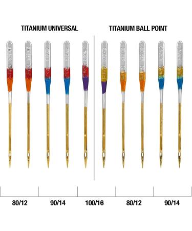 SINGER Universal Regular & Ball Point Titanium Sewing Machine Needles  Sizes 80/12  90/14  100/16 - 10 Count Sizes 80/12  90/14  100/16 10.0 - Buy Online on SooperMarket.com
