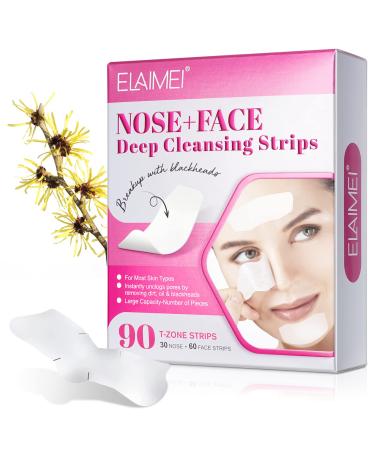 AGETITY T Zone Nose Pore Strips for Blackheads  90 Pcs T-Zone Nose Blackhead Remover Strips  Blackhead Removal Deep Cleansing Nose Pore Strips for Women Men