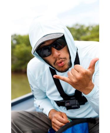 UPF 50+ Lightweight Performance Fishing Hoodie Shirt with Hood - Large, Arctic Blue - Buy Online on SooperMarket.com