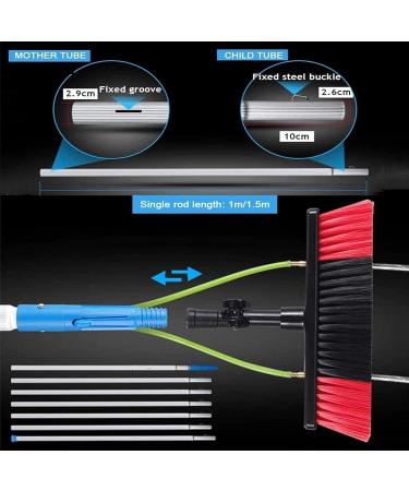 Photovoltaic Panel Cleaning Water Fed Telescopic Brush Extendable Cleaner Conservatory Roof Cleaning Tools Windows Cleaning Washing Tool Brush Head (Color : 11m/36in Size : 30Cm Brush Head) (6m/ 6m/19.6in 50Cm Brush Head - Buy Online on SooperMarket.com