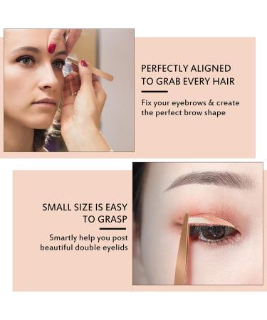 Golden Eyelash Applicator Tool Set - 2pcs Stainless Steel B&Q Lash Applicator for Cluster and False Lashes | Multifunctional Tweezers Included - Buy Online on SooperMarket.com