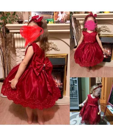 NNJXD Baby Girls Flower Princess Birthday Party Dress 648 Red-a | 6-12 Months - Buy Online on SooperMarket.com