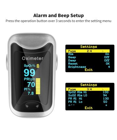 LOVEWEE Upgraded Pulse Oximeter - SpO2 & Heart Rate Monitor with Large OLED Display | Portable Fingertip Oximetry (Black-Silver) - Fast International Shipping - Buy Online on SooperMarket.com