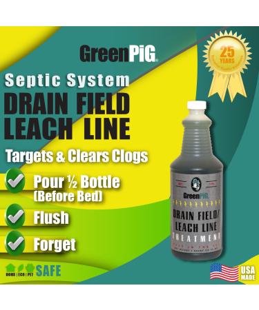 Buy GREEN PIG Drain and Leach Field Treatment - Fast Clog Clearance Odor Removal & Septic Tank Solution - International Shipping Available - Buy Online on SooperMarket.com