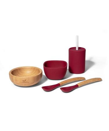 Avanchy Bamboo La Petite Family Collections Gift Set Green - Includes Mini Bamboo Bowl  Silicone Bowl  Silicone Cup  and Bamboo Baby and Infant Spoons - Baby Dishes Set - Baby Shower Gifts