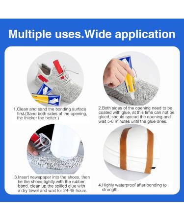 FunnAura 60ml Transparent Shoe Goo Non-Hardening Shoe Glue Sole Repair Waterproof for Repairing Worn Shoes with 2PCS Rubber Band - Buy Online on SooperMarket.com