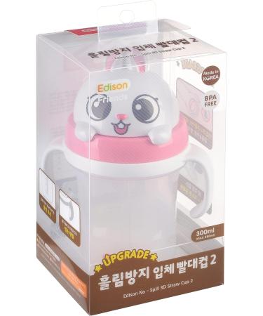 Edison Friends 3D Non-Spill Straw Cup - BPA Free, Platinum Silicone, White Rabbit Design | 10.1 Oz - Made in Korea - Buy Online on SooperMarket.com
