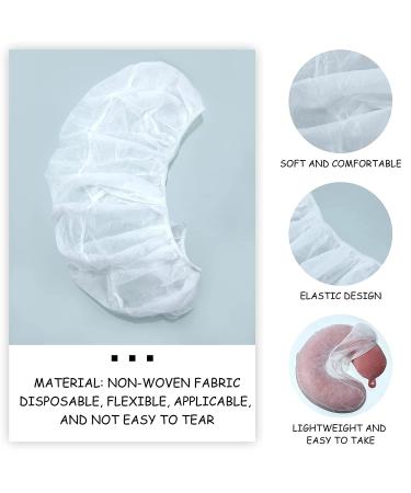 100 Pack Disposable Massage Headrest Covers 14.2 x 13 Inch - White, Non-Sticking & Non-Woven U-Shaped Cradle Cover for Massage Tables - Buy Online on SooperMarket.com