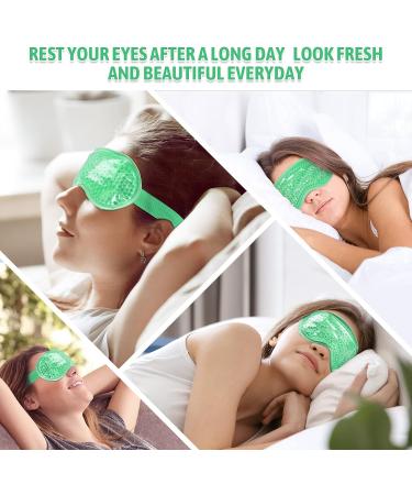 KOLTECH Cooling Gel Eye Mask - Reusable Hot Cold Pack for Stress Relief, Headaches, Migraines, Puffiness - Green - Buy Online on SooperMarket.com