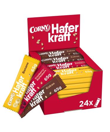 Oat Bar Corny Haferkraft Mix Box 3 Varieties Whole Grain & Vegan Bulk Pack 24x65g Mix Box
